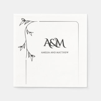 Hochzeits-Monogramm-Papier-Servietten Serviette