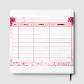 Hochzeits-Monogramm-Plakat – Rosa florale Initiale Gästebuch (Rückseite)