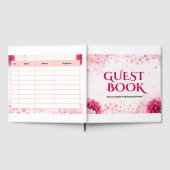 Hochzeits-Monogramm-Plakat – Rosa florale Initiale Gästebuch (Voll)