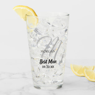 Hochzeits-Monogramm-Typografie-Trauzeuge Glas
