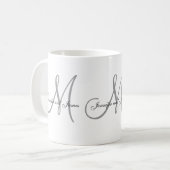 Hochzeits-Monogramm u. Kaffeetasse (Vorderseite Links)