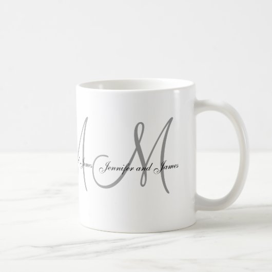 Hochzeits-Monogramm u. Kaffeetasse (Rechts)