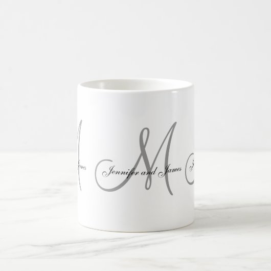 Hochzeits-Monogramm und Kaffeetasse (Mittel)