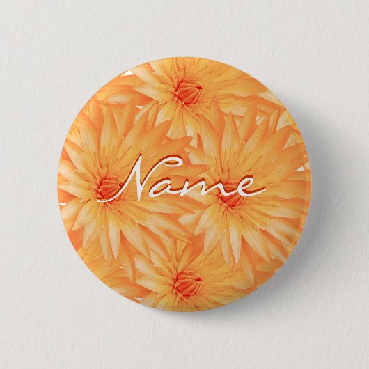 Hochzeits-Namensschilder - kundengerechte Orange Button (Vorderseite)
