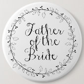 Hochzeits-Namensschilder Vater der Braut Button (Vorderseite)