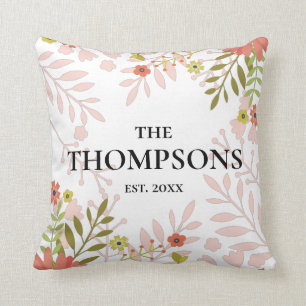 Hochzeits- oder Jubiläumsgeschenk mit Blumenmotiv Kissen