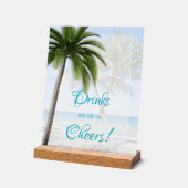 Hochzeits-Open-Bar-Palmen-Acryl-Schild Acrylschild (Winkel)