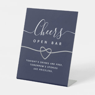 Hochzeits Open Bar Podest Schild
