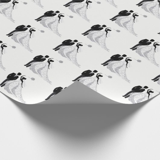 Hochzeits-Packpapier Geschenkpapier (Ecke)