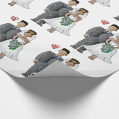 Hochzeits-Packpapier Geschenkpapier (Ecke)