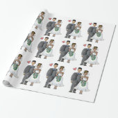 Hochzeits-Packpapier Geschenkpapier (Ungerollt)