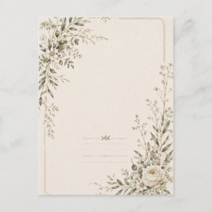 Hochzeits-Papeterie mit natürlichem botanischen Ch Postkarte