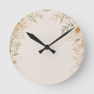 Hochzeits-Papeterie mit raffinierten neutralen Det Runde Wanduhr