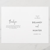 Hochzeits-Papier-Programmheft im minimalistischen Flyer (Vorne)