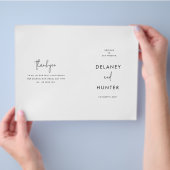 Hochzeits-Papier-Programmheft im minimalistischen Flyer (Hand)