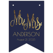 Hochzeits-Party-Flaggen-Marine-Blau und Wimpelkette (Zweite Fahne)