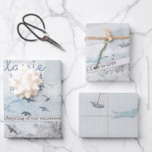 Hochzeits-Party im Zeichen des Scrapbooked Sea of  Geschenkpapier Set