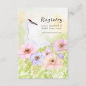 Hochzeits-Party-Registry Whooping Crane Anemonen  Begleitkarte (Vorderseite)