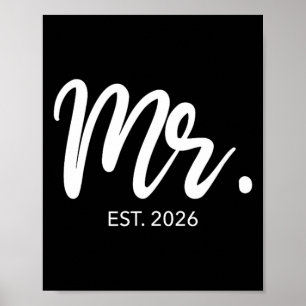 Hochzeits-Passende Geschenke Herr Est 2026 Bräutig Poster