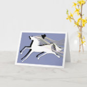 Hochzeits-Pferde Karte (Gelbe Blume)