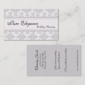 Hochzeits-Planer-Damast-mit Filigran geschmückte Visitenkarte (Vorne/Hinten)
