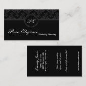 Hochzeits-Planer-Damast-mit Filigran geschmückte Visitenkarte (Vorne/Hinten)