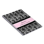 Hochzeits-Planer-Name-Rosa-Schwarz-Notizbuch Notizblock (Rechte Seite)