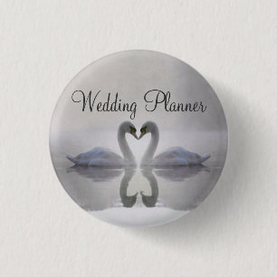 Hochzeits-Planer ~ Schwäne im Liebe-Knopf Button