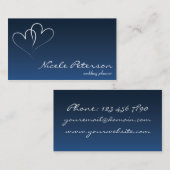 Hochzeits-Planer - zwei verflochtene Herzen Visitenkarte (Vorne/Hinten)