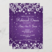 Hochzeits-Proben-Abendessen-Winter-Schein lila Einladung (Vorne/Hinten)