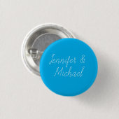 Hochzeits-Profi-Klassische Handschrift Blau Button (Vorne & Hinten)