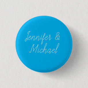 Hochzeits-Profi-Klassische Handschrift Blau Button