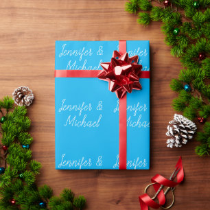Hochzeits-Profi-Klassische Handschrift Blau Geschenkpapier