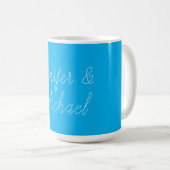 Hochzeits-Profi-Klassische Handschrift Blau Kaffeetasse (VorderseiteRechts)