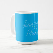 Hochzeits-Profi-Klassische Handschrift Blau Kaffeetasse (Vorderseite Links)