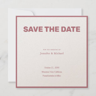 Hochzeits-Profi Minimalist Rose Gold Farbe Save The Date