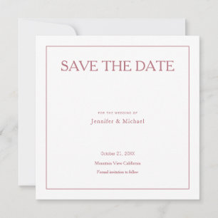 Hochzeits-Profi Minimalist Rose Gold Farbe Save The Date