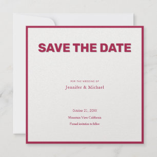 Hochzeits-Profi Minimalist Rose Rot & Perle Save The Date