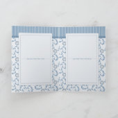 Hochzeits-Programm, hellblaue Streifen u. Damast Programm (Innenseite)