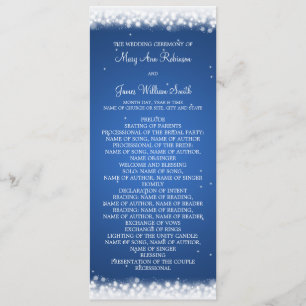 Hochzeits-Programm-magisches Schein-Blau Programm