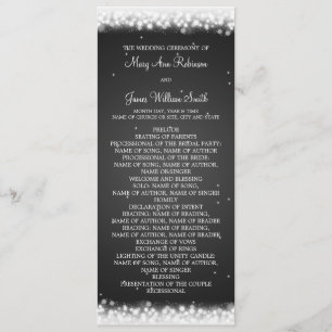 Hochzeits-Programm-magisches Schein-Schwarzes Programm