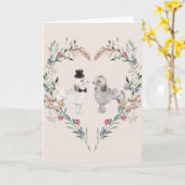 Hochzeits-Pudel in der Liebe Karte (Gelbe Blume)