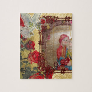 Hochzeits-Puppen-Porträt Grafik-Kunst-Druck Puzzle