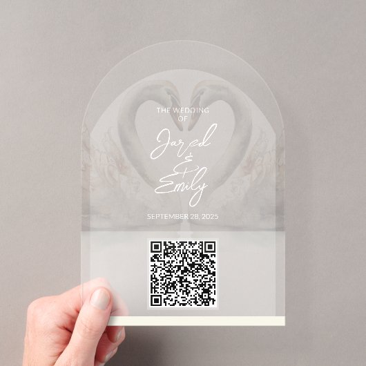 Hochzeits-QR-Code-Acryleinladung Acryleinladungen (Insitu (Handheld))