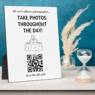 Hochzeits-QR-Code anstelle eines Fotografen Fotoplatte