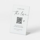 Hochzeits-QR-Code Elegante Foto-Sharing Sockelschild (Vorderseite)