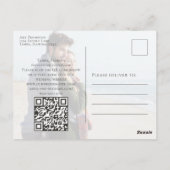 Hochzeits-QR-Code Elegante Kalligrafie Schrift Postkarte (Rückseite)