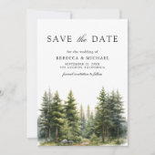 Hochzeits-QR-Code-Foto von Kiefernwald Save The Date (Vorderseite)