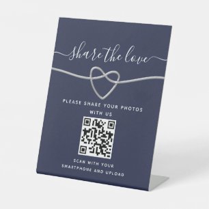 Hochzeits-QR-Code-Podest-Schild Sockelschild