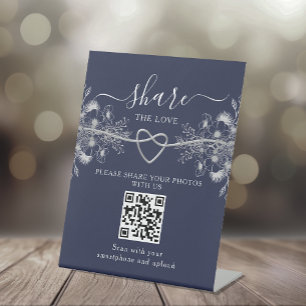 Hochzeits-QR-Code-Podest-Schild Sockelschild